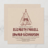 Camping bruiloft uitnodiging (Voorkant / Achterkant)