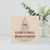 Camping bruiloft uitnodiging (Staand voorkant)