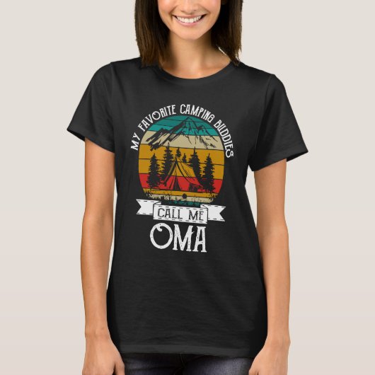 Camping Buddies Call Me Camping Oma Camper T-shirt (Voorkant)