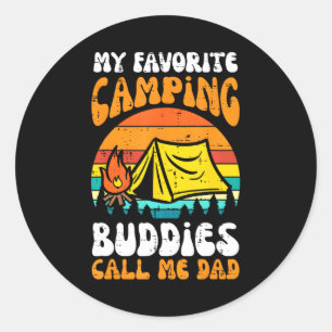Camping Buddies Noem me Papa Familie Camper Papa Ronde Sticker