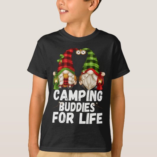 Camping Buddies voor het leven - Grappige Gnome Sp T-shirt (Voorkant)