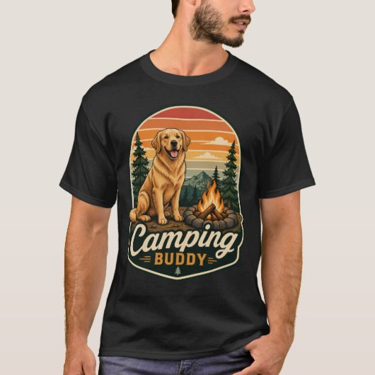 Camping Buddy Hond T-Shirt (Voorkant)