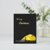 Camping, buiten bewerkbare kerstmis briefkaart (Staand voorkant)