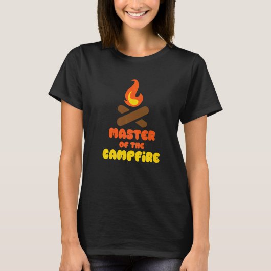 Camping Buitenontwerpen Meester van het Kampvuur T-shirt (Voorkant)