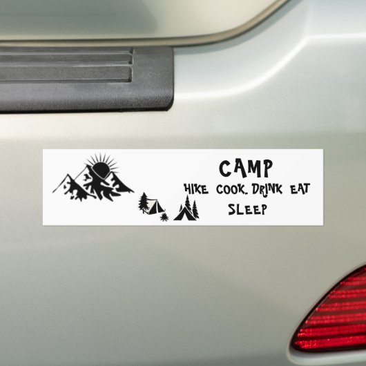 Camping Bumpersticker (Op auto)