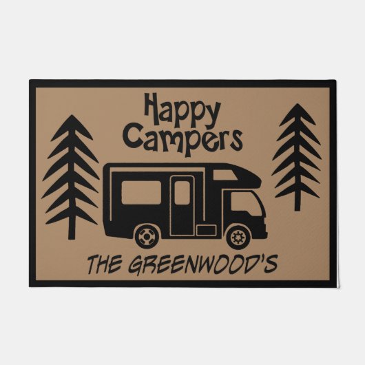 Camping Bus Ontwerp Deurmat, Camping Mat (Voorkant)
