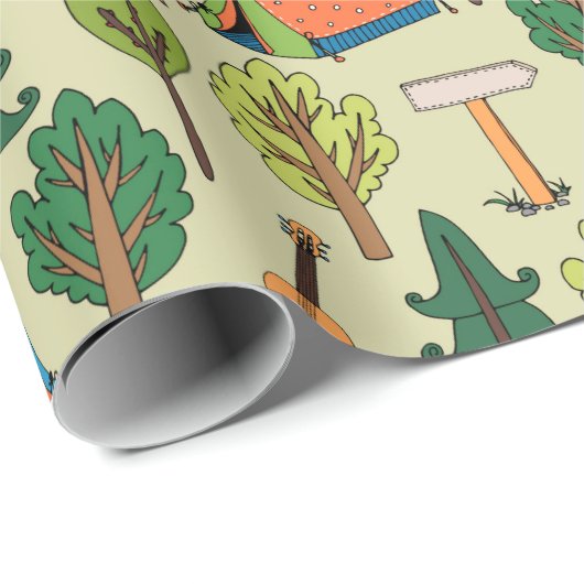 Camping Cadeaupapier (Rol Hoek)