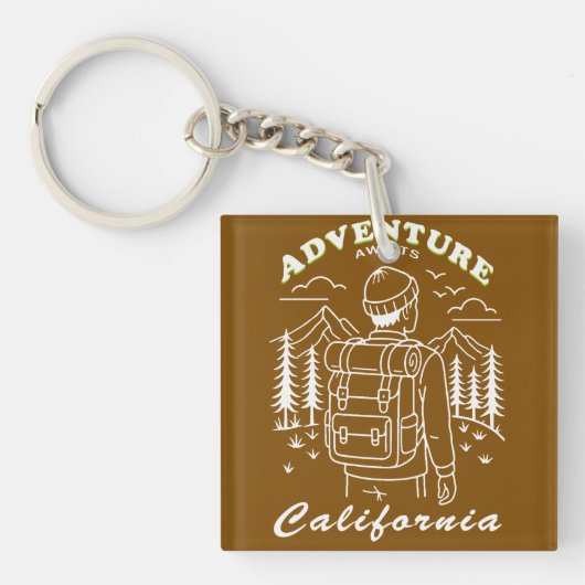 camping - Californië Sleutelhanger (voorkant)