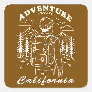 camping - Californië Vierkante Sticker