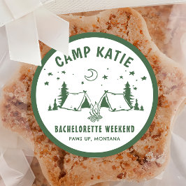 Camping Camp Bachelorette Party Ronde Sticker