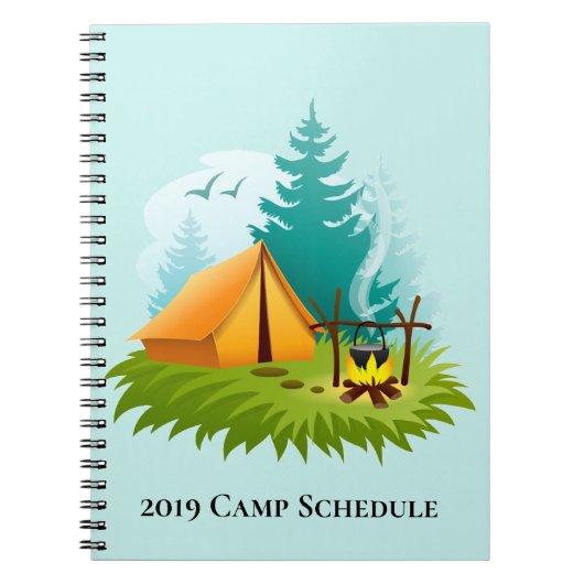 Camping Camp Campfire Spiral Bound Notitieboek (Voorkant)