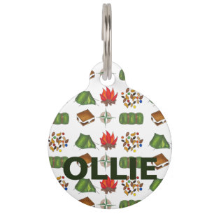 Camping Camp Hiking Fire Smores Tent Dog Pet Tag Huisdierpenning