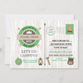 CAMPING Camp Out BIRTHDAY PARTIJ jongens nodigen m Kaart (Voorkant)