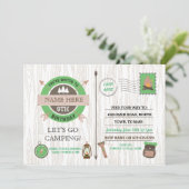 CAMPING Camp Out BIRTHDAY PARTIJ jongens nodigen m Kaart (Staand voorkant)