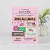 CAMPING Camp Out BUG BIRTHDAY PARTY GIRLS Kaart (Staand voorkant)