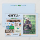 CAMPING Camp Out Foto VERJAARDAGSFEEST jongens nod Kaart (Voorkant / Achterkant)