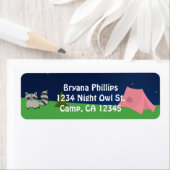 Camping Camp Out Meisje Verjaardagsfeestadres Labe Etiket (Insitu)