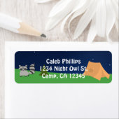 Camping Camp Out Verjaardagsfeestje Adreslabel Etiket (Insitu)