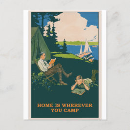Camping Camp Site Vintage Travel Briefkaart