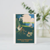 Camping Camp Site Vintage Travel Briefkaart (Staand voorkant)