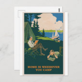 Camping Camp Site Vintage Travel Briefkaart (Voorkant / Achterkant)