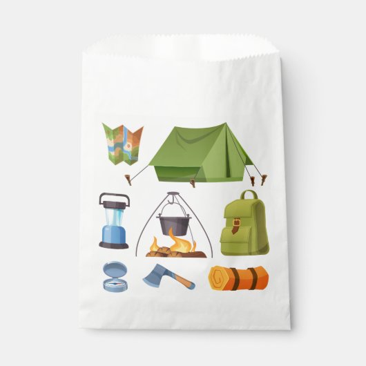 Camping Camp Tent Verjaardagsfeest Bedankzakje (Voorkant)