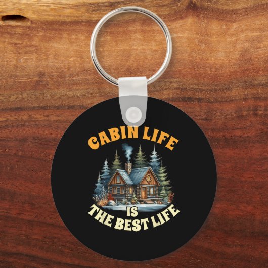 Camping Camper Cabin Life Is The Best Life Lake Li Sleutelhanger (Voorkant)