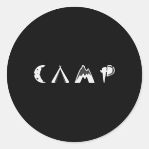 Camping Camper Camp kampvuur Grappig cadeau idee Ronde Sticker