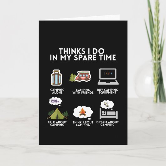 Camping Camper CampFire Grappig natuur cadeau Kaart (Voorkant)