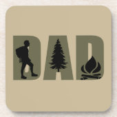 Camping camper en wandelaarster vader bier onderzetter (Voorkant)