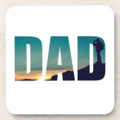 Camping camper en wandelaarster vader bier onderzetter (Voorkant)