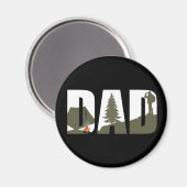 Camping camper en wandelaarster vader magneet (Voorkant / Achterkant)