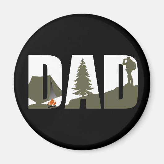 Camping camper en wandelaarster vader magneet (Voorkant)