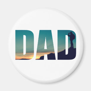 Camping camper en wandelaarster vader magneet