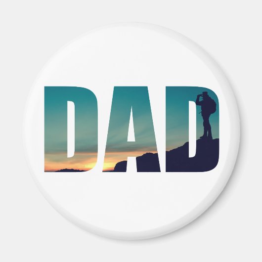 Camping camper en wandelaarster vader magneet (Voorkant)