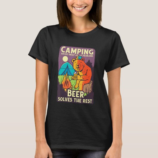 Camping Camper Happy Life T-shirt (Voorkant)