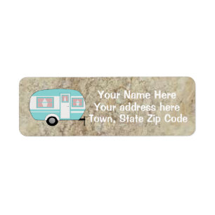 Camping Camper Personalized Return Address Etiket