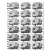  Camping Camper RV Trailer Black White Notitieboek (Voorkant)