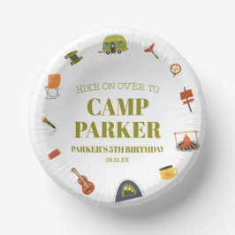 Camping Camper Verjaardagsfeestje Papieren Kommen