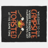 Camping Campfire en Marshmallows Fleece Deken (Voorkant (Horizontaal))