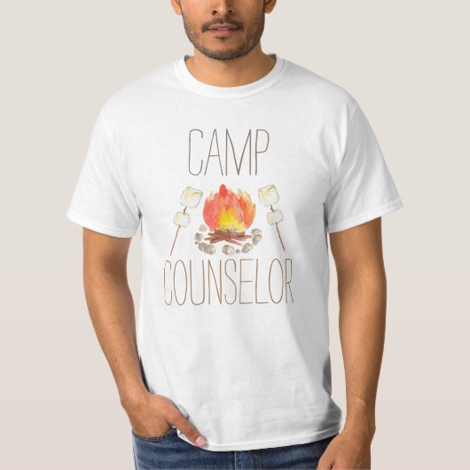 Camping camping conselor verjaardagsfeest shirt (Voorkant)