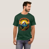 Camping Camping Design Camp Camping Design Vin ret T-shirt (Voorkant volledig)