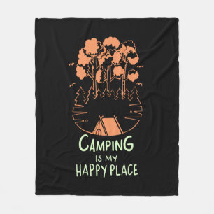 Camping - Camping is mijn gelukkige plaats Fleece Deken
