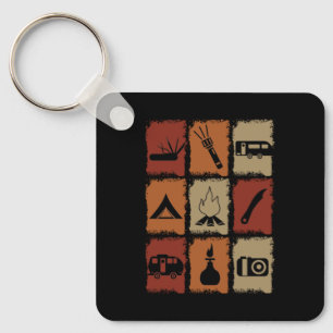 Camping - Camping Spullen Retro Sleutelhanger