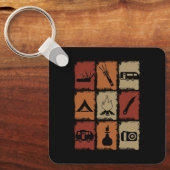 Camping - Camping Spullen Retro Sleutelhanger (Voorkant)