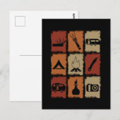 Camping - Camping Stuff Retro Briefkaart (Voorkant / Achterkant)