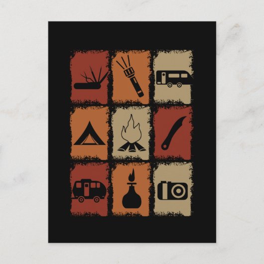 Camping - Camping Stuff Retro Briefkaart (Voorkant)