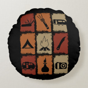 Camping - Camping Stuff Retro Rond Kussen