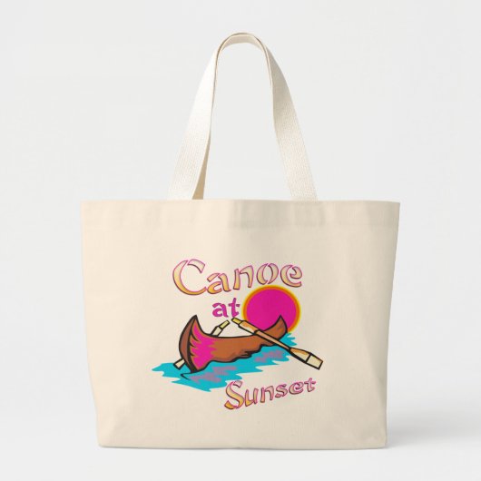 Camping Canoe Grote Tote Bag (Voorkant)