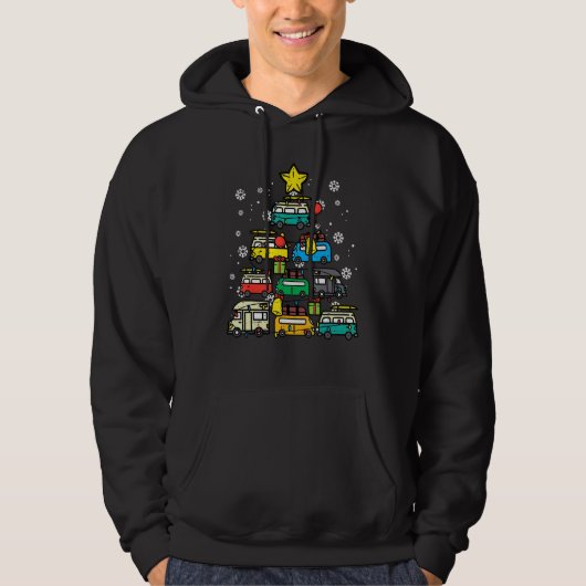 Camping Car Christmas Tree Xmas Men Women Dad Hoodie (Voorkant)
